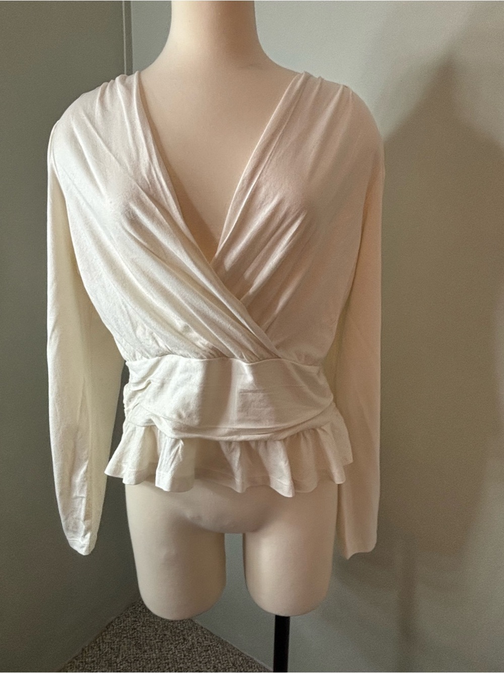 Banana Republic Soft Ivory Scoop Neck Top